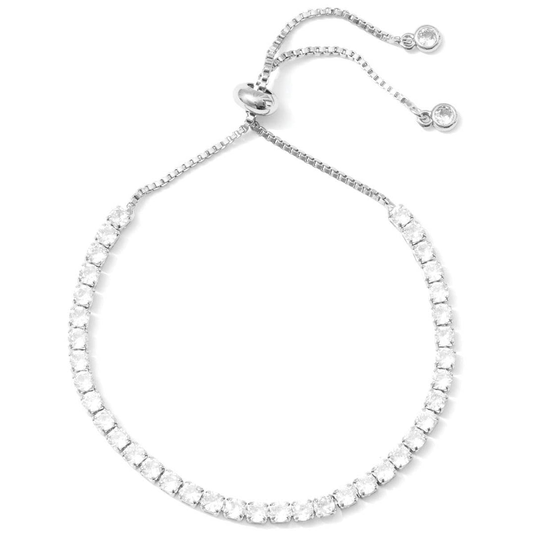 Silver Pulley Tennis Bracelet with Cubic Zirconia