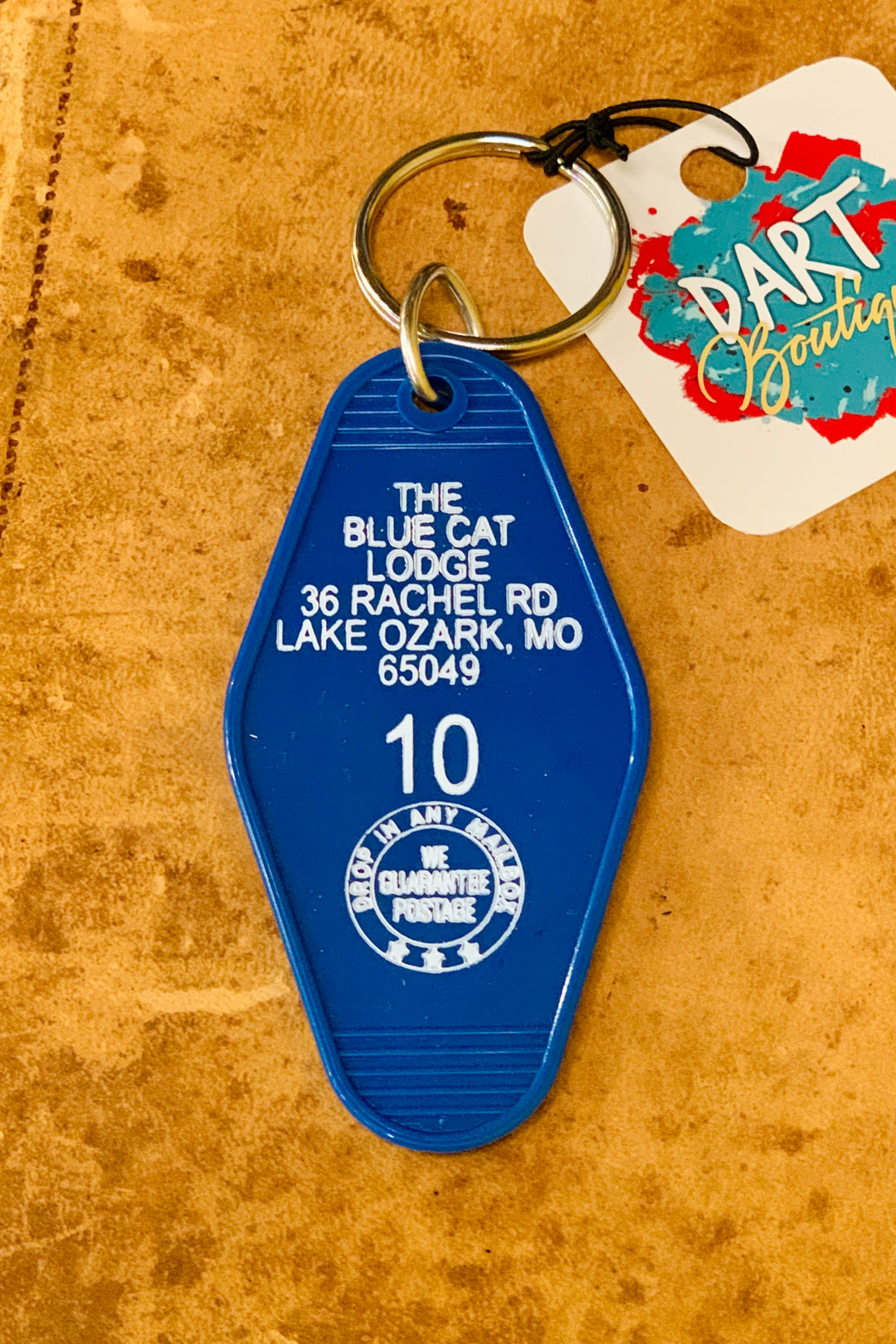 Blue Cat Lodge Keychain