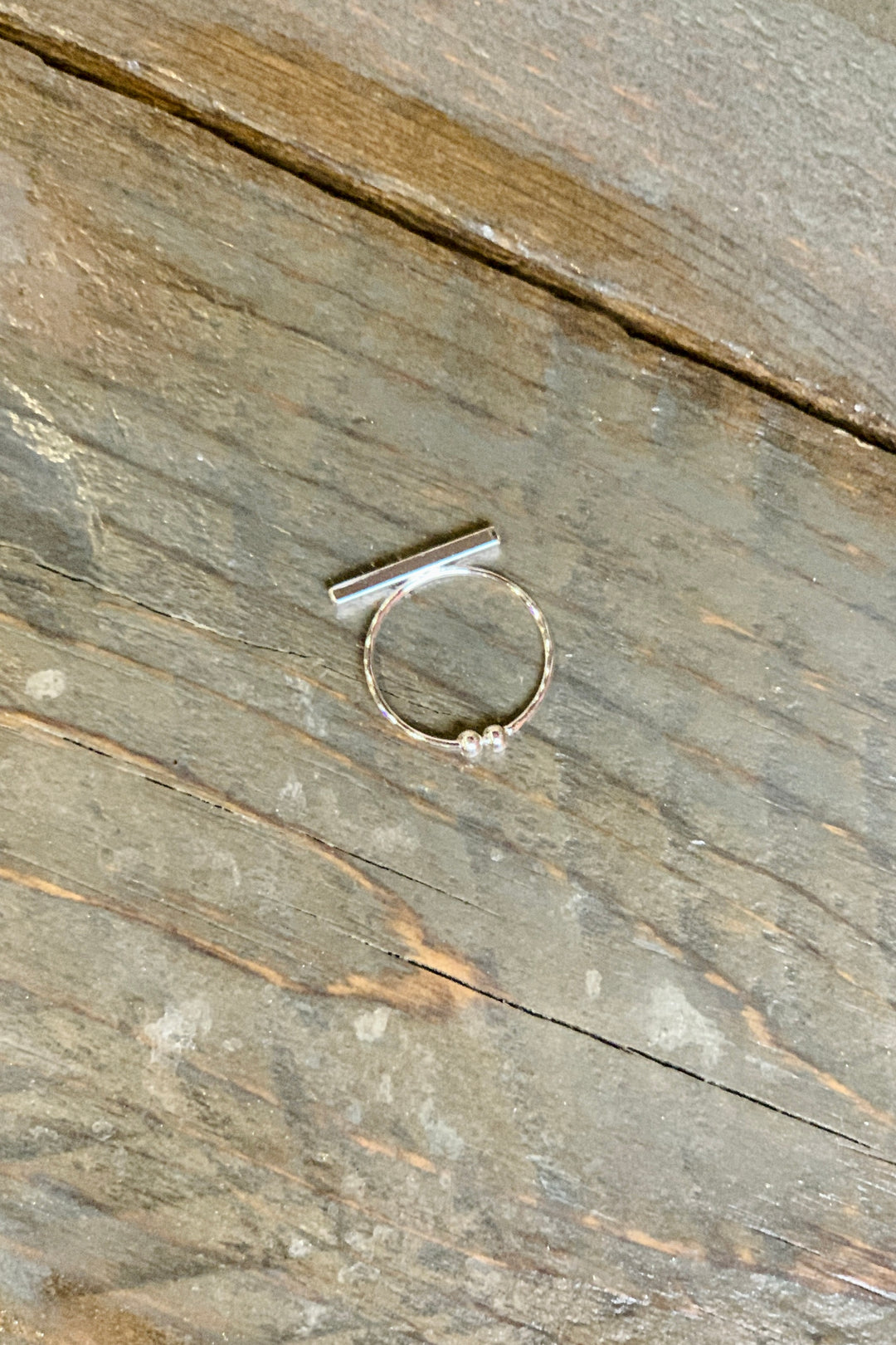 Narrow Etched Bar Ring