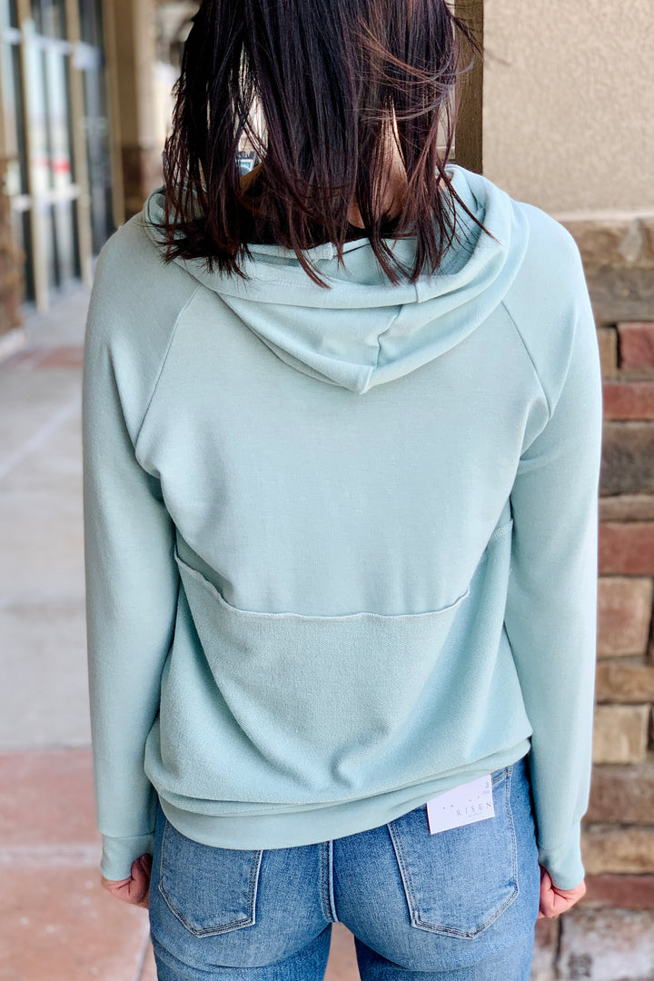 Mary Asymmetrical Button Pullover Hoodie