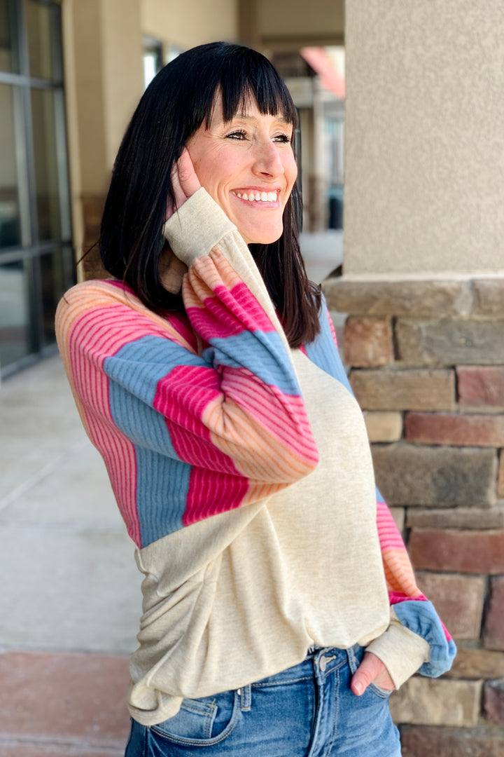 Tasha Striped Raglan Sweater