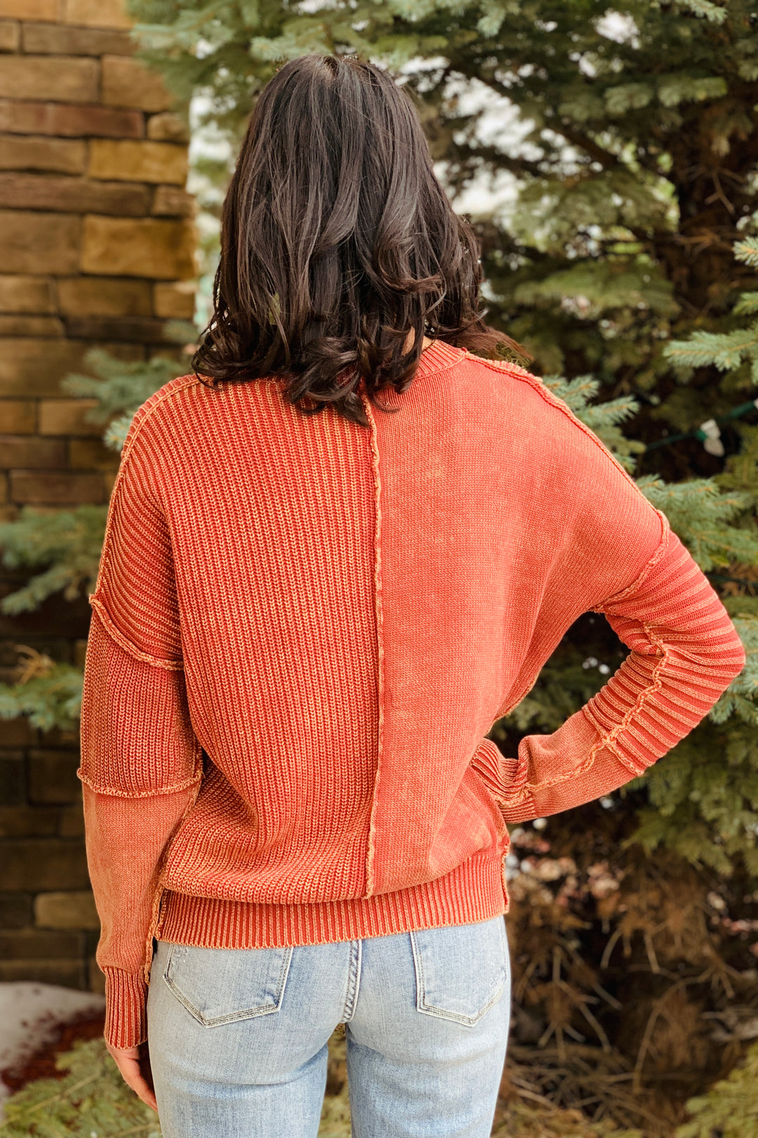 Tina Asymmetrical Ribbed Knit Sweater